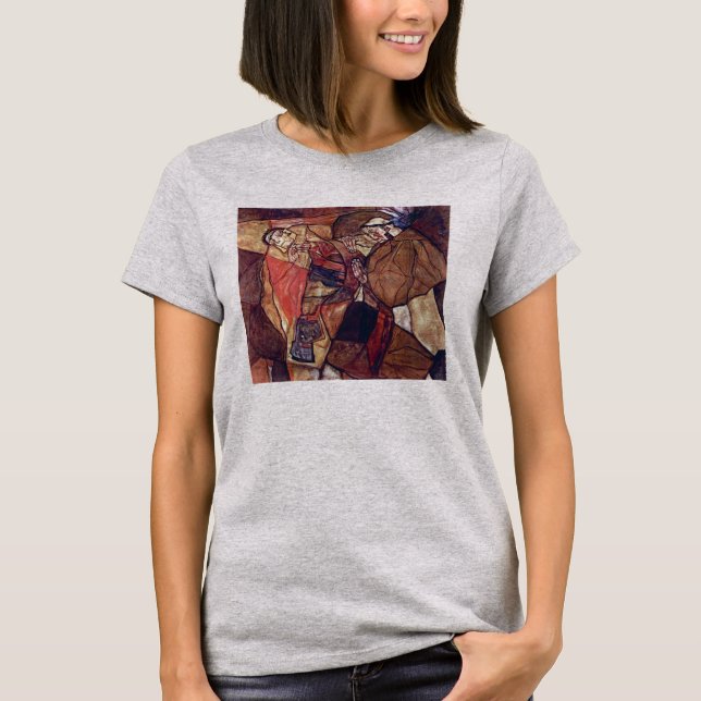 Agony, The Death Struggle by Egon Schiele T-Shirt (Front)