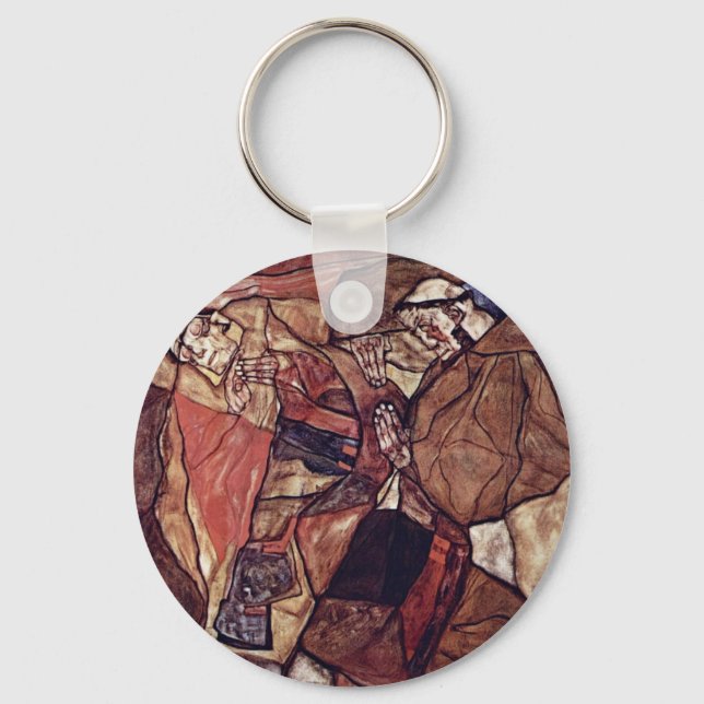 Agony (The Death Struggle) By Schiele Egon Key Ring (Front)