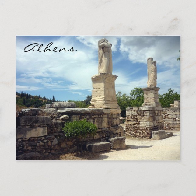 agora statues postcard (Front)