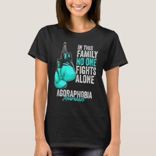 Agoraphobia Awareness Month Boxing Gloves Teal Rib T-Shirt