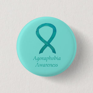 Agoraphobia Awareness Teal Ribbon Custom Pin