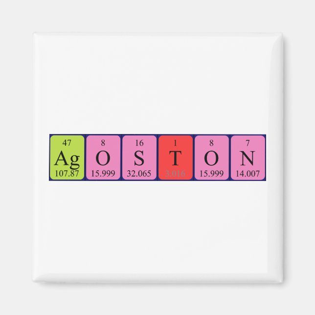 Ágoston periodic table name magnet (Front)