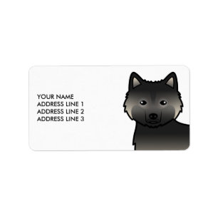 Agouti Alaskan Malamute Cartoon Dog & Custom Text Label