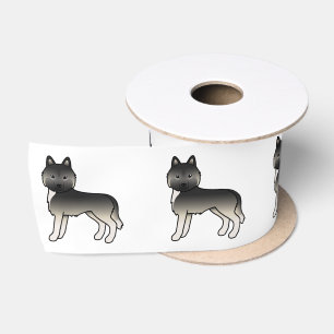 Agouti Siberian Husky Cute Cartoon Dog Satin Ribbon