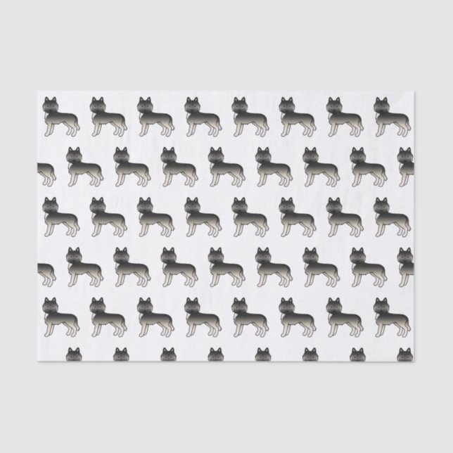 Agouti Siberian Husky Cute Dog Pattern Tissue Paper (Front)