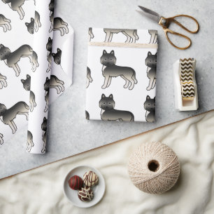 Agouti Siberian Husky Cute Dog Pattern Wrapping Paper