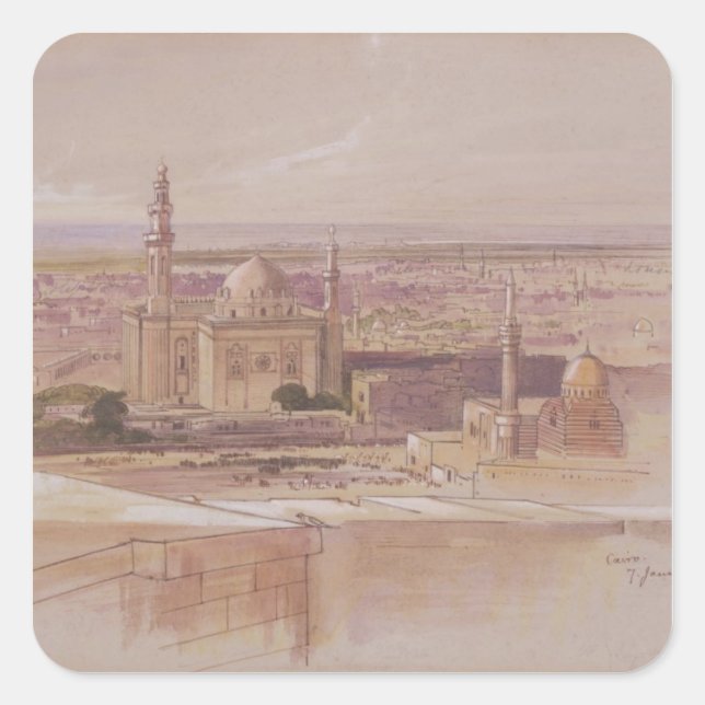 Agra Mosque, Cairo, 1849 Square Sticker (Front)