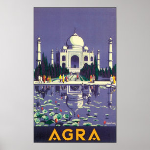 Agra Vintage Travel Poster
