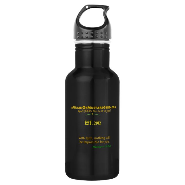 Agrainofmustardseed.com EST 2012 532 Ml Water Bottle (Front)