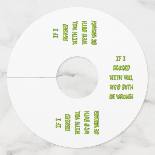 Agree funny text wine glass tag (Front)