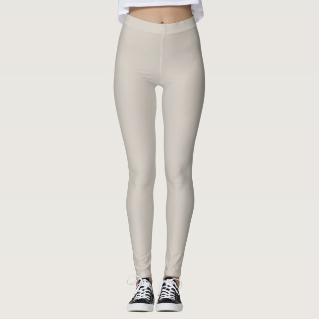 Agreeable Grey Solid Colour Leggings (Front)