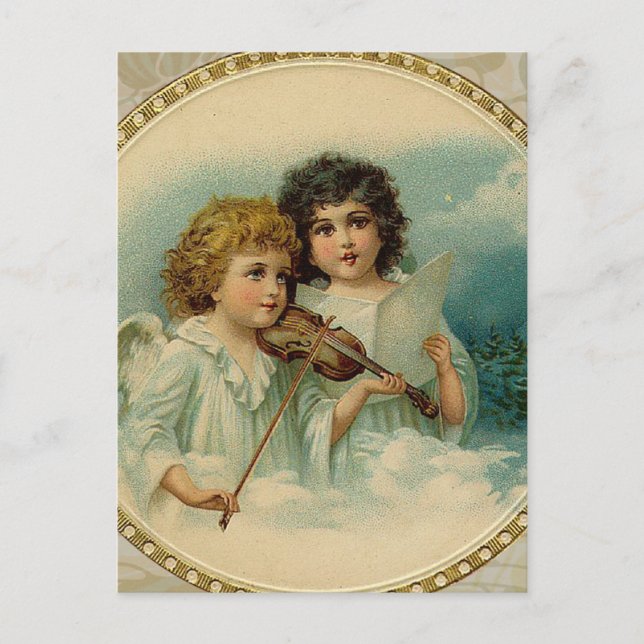 Agreeable - Two Little Musical Angels Postcard (Front)