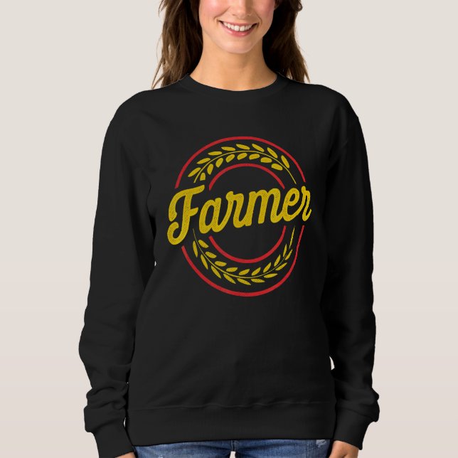 Agricultor Graphic Cow Farmer Agriculture Tractor  Sweatshirt (Front)