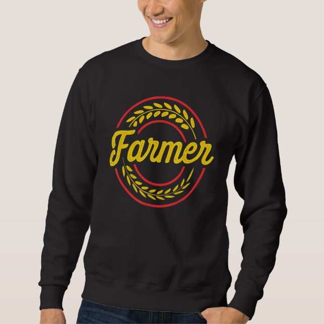 Agricultor Graphic Cow Farmer Agriculture Tractor  Sweatshirt (Front)