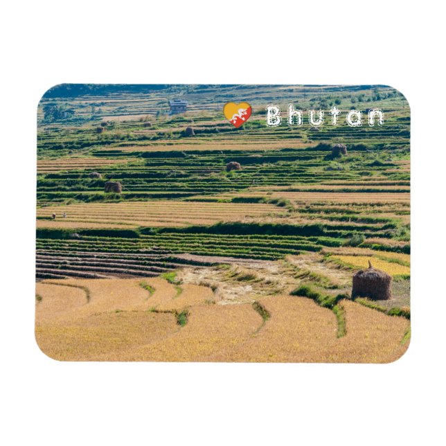 Agricultural Bhutanese landscape Magnet (Horizontal)