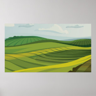 Agricultural fields poster