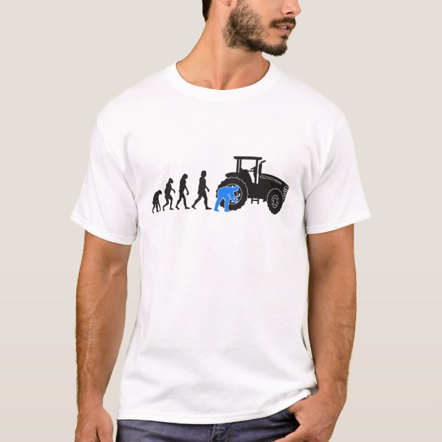Agricultural Machine Mechanic Evolution Tractor T-Shirt (Front)