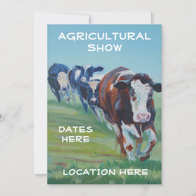 Agricultural Show Invitations 4 cows (Front)