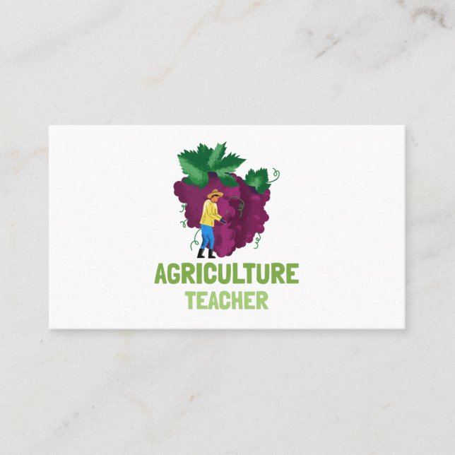 Agricultural Teacher | AG Teacher | Purple Grapes Business Card (Front)