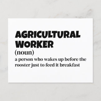 Agricultural Worker – Funny Definition Holiday Postcard