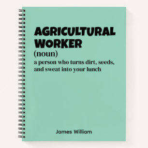 Agricultural Worker Humour Notebook
