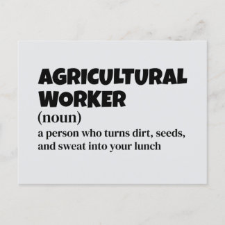Agricultural Worker Postcard – Funny Definition