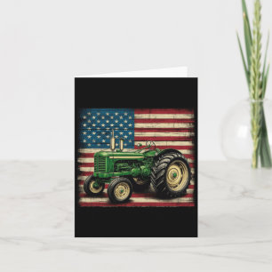 Agriculture Farm Tractor Usa Flag Tractor American Card