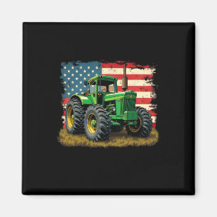 Agriculture Farm Tractor Usa Flag Tractor American Magnet