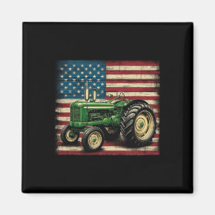 Agriculture Farm Tractor Usa Flag Tractor American Magnet