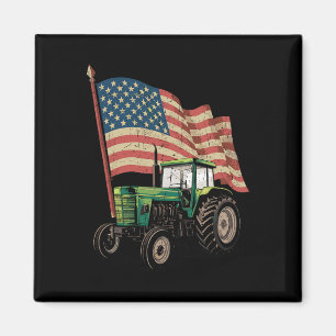 Agriculture Farm Tractor Usa Flag Tractor American Magnet