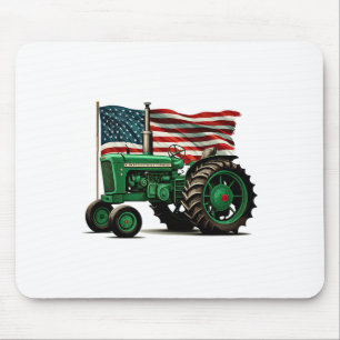 Agriculture Farm Tractor Usa Flag Tractor American Mouse Pad