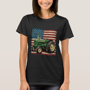 Agriculture Farm Tractor Usa Flag Tractor American T-Shirt