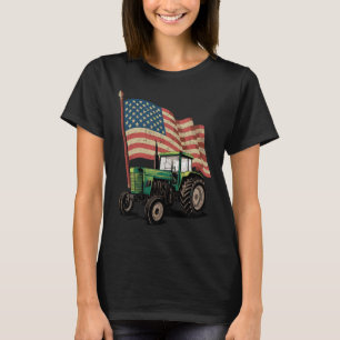Agriculture Farm Tractor Usa Flag Tractor American T-Shirt