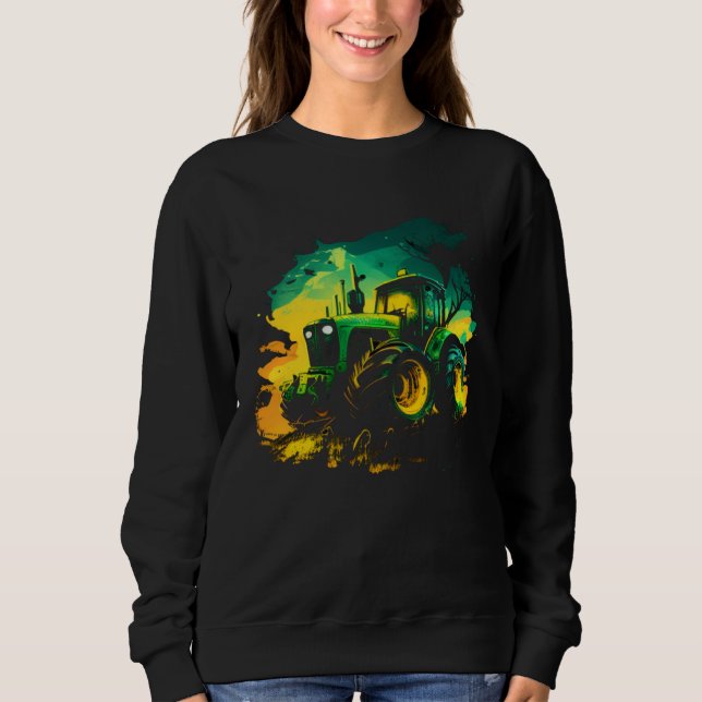 Agriculture farmers driving thick trekkers tractor sweatshirt (Front)
