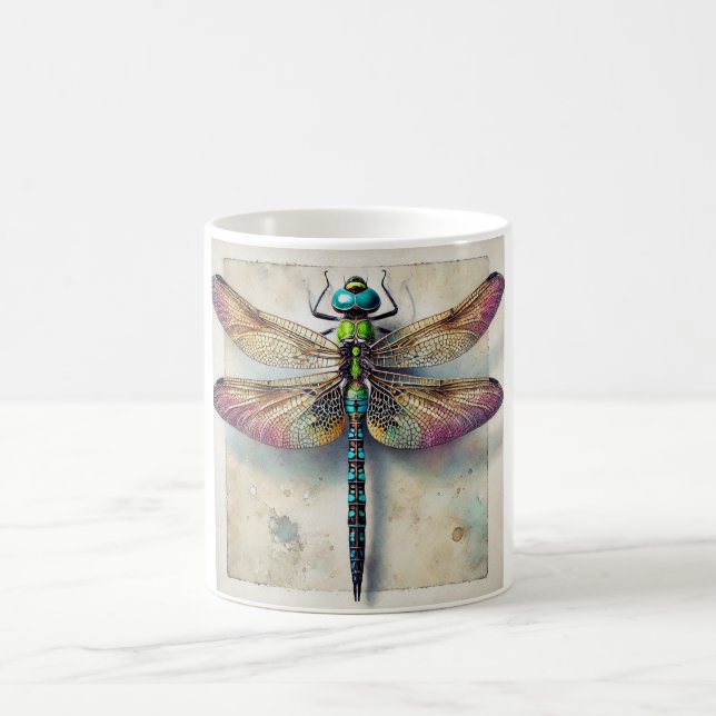 Agrionoptera Dragonfly 031124IREF217 - Watercolor Coffee Mug (Center)