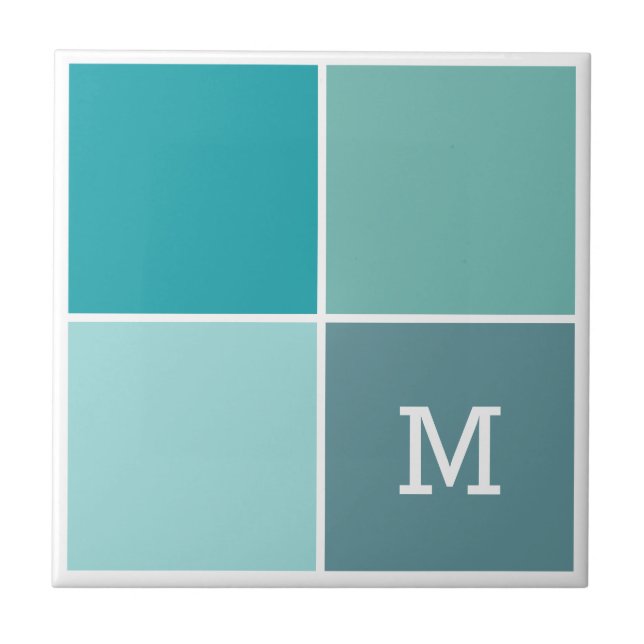 Agua Colours custom monogram ceramic tiles (Front)