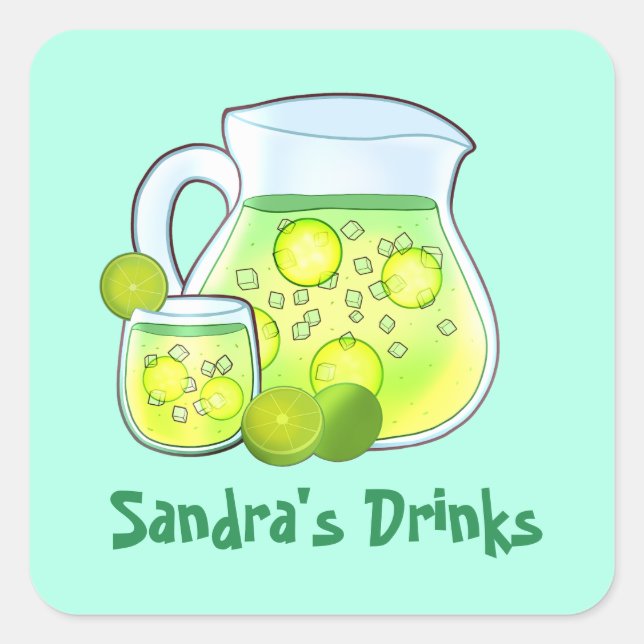 Agua De Limon Y Pepino Square Sticker (Front)