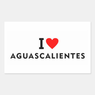 Aguascalientes Mexico love city heart like travel Rectangular Sticker