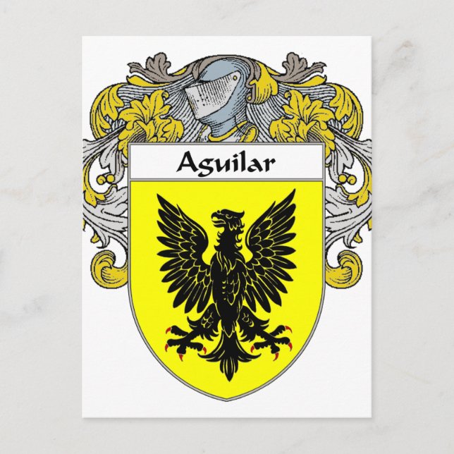 Aguilar Coat of Arms (Mantled) Postcard (Front)