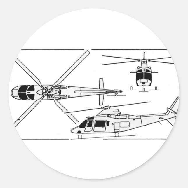 Agusta 109 classic round sticker (Front)