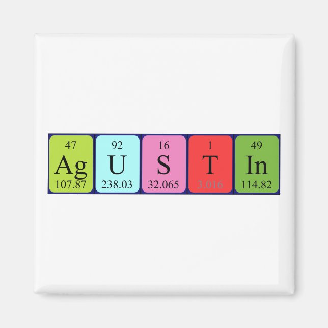 Agustin periodic table name magnet (Front)