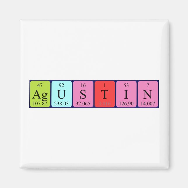 Agustin periodic table name magnet (Front)