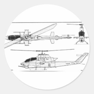 AH1 Blueprint Classic Round Sticker