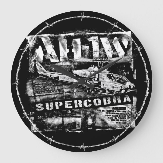 AH-1 SuperCobra Large Clock Acrylic Wall Clock (Front)