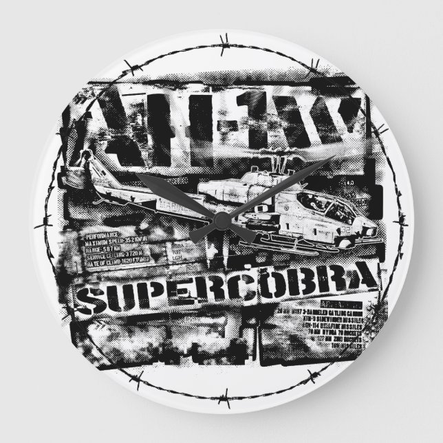 AH-1 SuperCobra Large Clock Acrylic Wall Clock (Front)