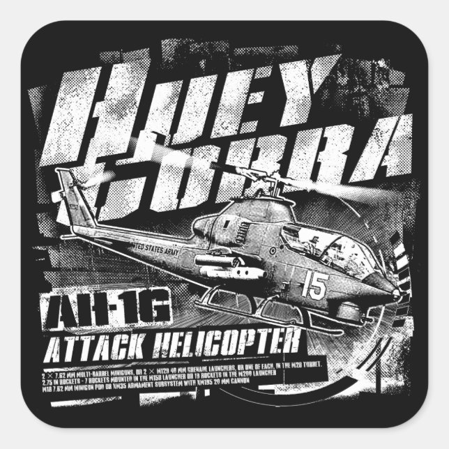 AH-1G HueyCobra Square Sticker Sticker (Front)