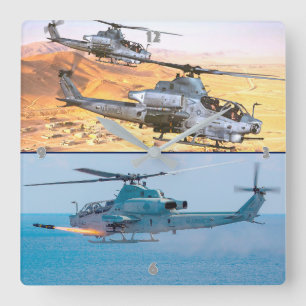 AH-1Z VIPER SQUARE WALL CLOCK