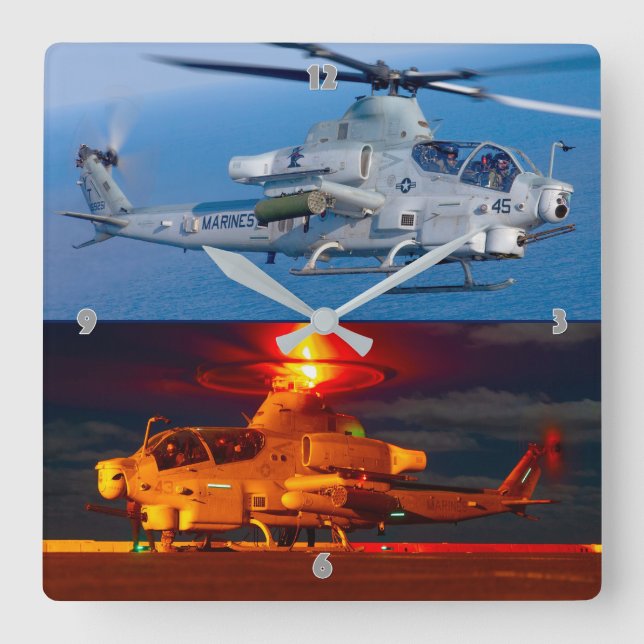 AH-1Z VIPER SQUARE WALL CLOCK (Front)