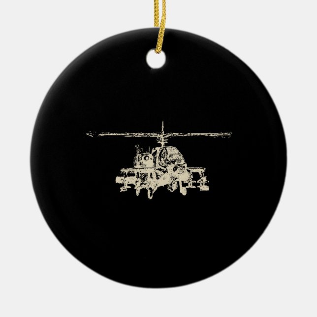 AH-64 Apache Ceramic Tree Decoration (Front)