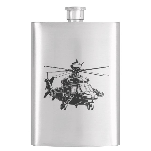Ah 64 Apache Helicopter Hip Flask (Front)